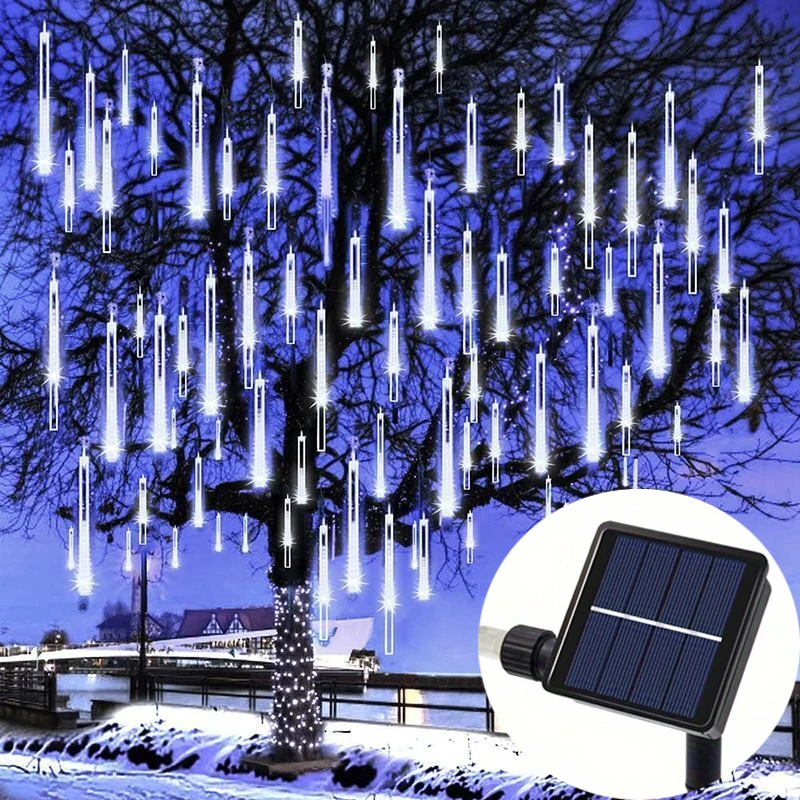 

1pc Garden Decor 30/50cm Solar Led Light Outdoor Meteor Shower Rain Lights Outdoor Street Garland New Year Christmas Decoration