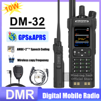 1PCS/2PCS BAOFENG DM-32 DMR Digital Walkie Talkie GPS APRS Dual Mode Analog TDMA Dual Time Slot AES256 Type-C AM Black Ham Radio