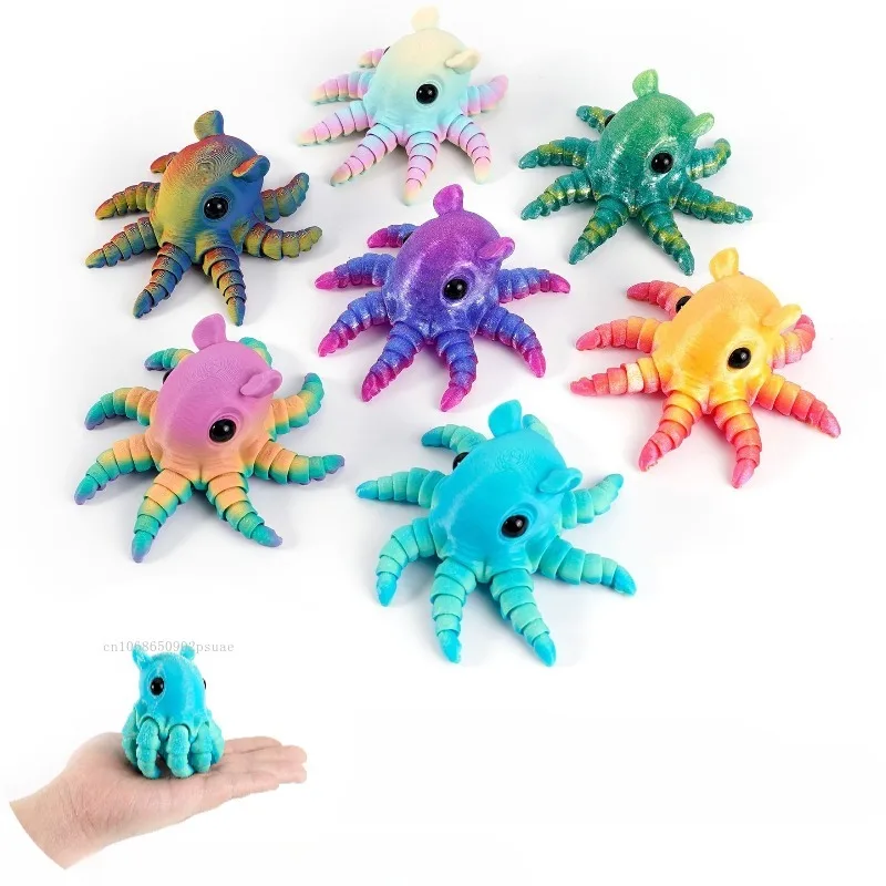 

3D печать, гибкая игрушка-осьминог, подвижные суставы, креативный декор для рабочего стола, подвижные украшения для ландшафтного дизайна, игрушка-непоседа, подарки для детей