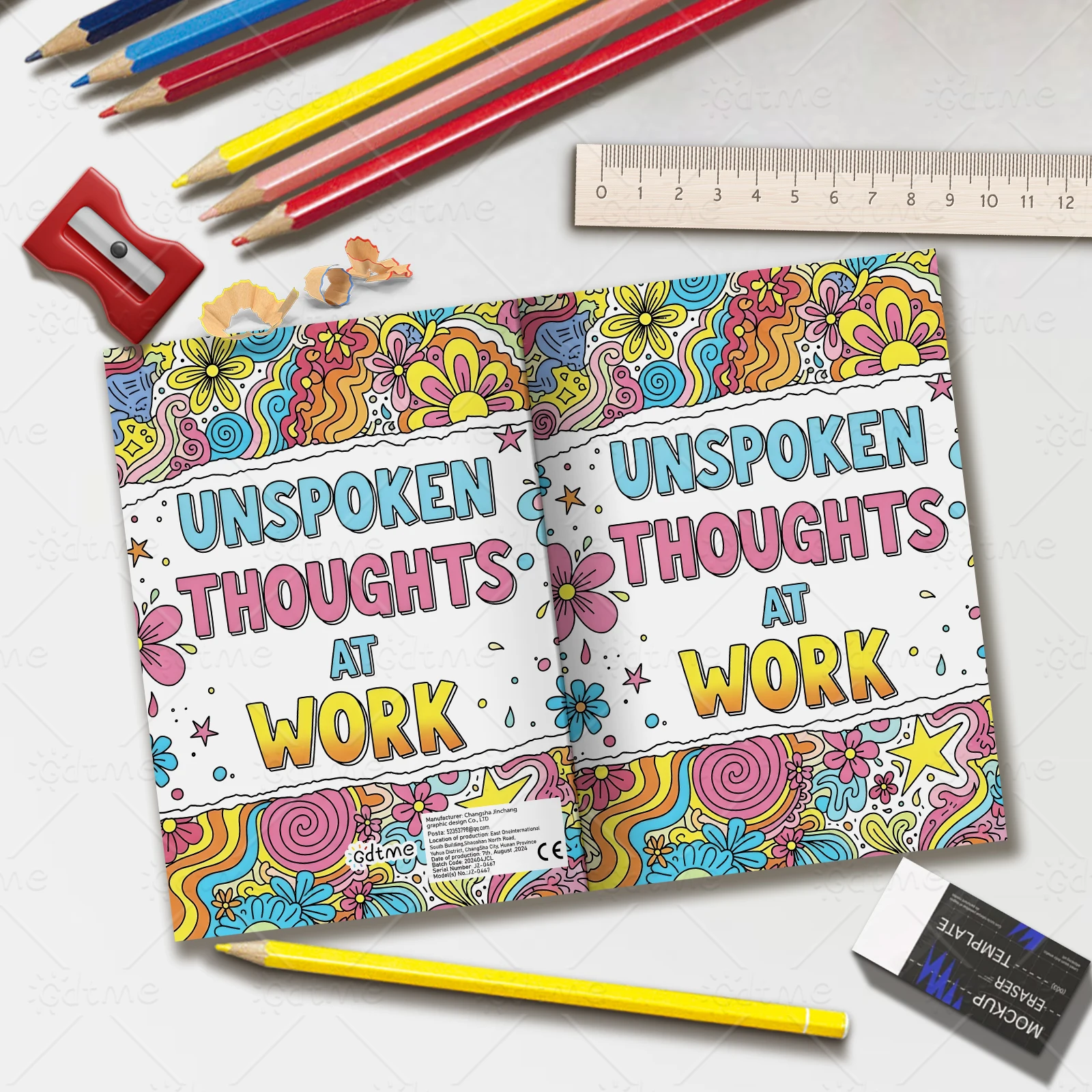 UNSPOKEN THOUGHTS AT WORK Coloring Book Adult Relieve Stress Bold-easy DIY  Art Self-Painting Drawing Books