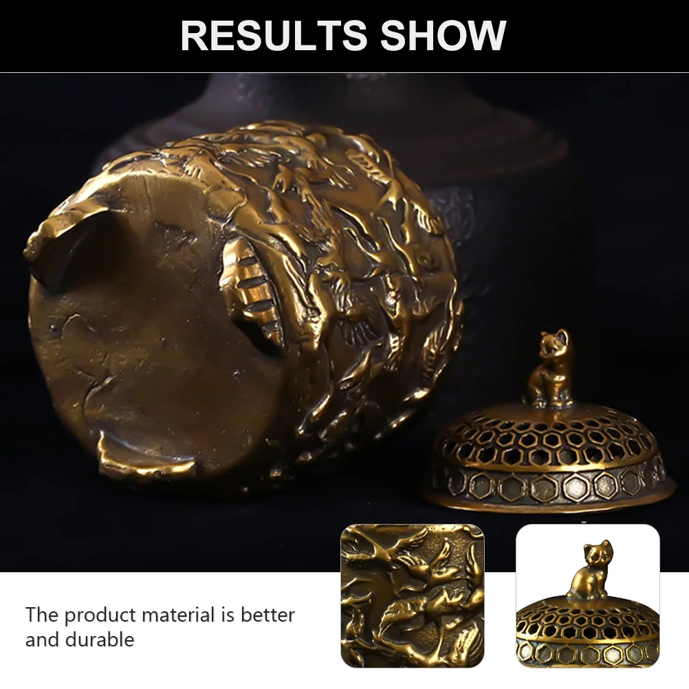 

1pc Brass Incense Decor Crane Pattern Censer For Home Home Censer Decor Tea Room Office Hotel Decorative Craft