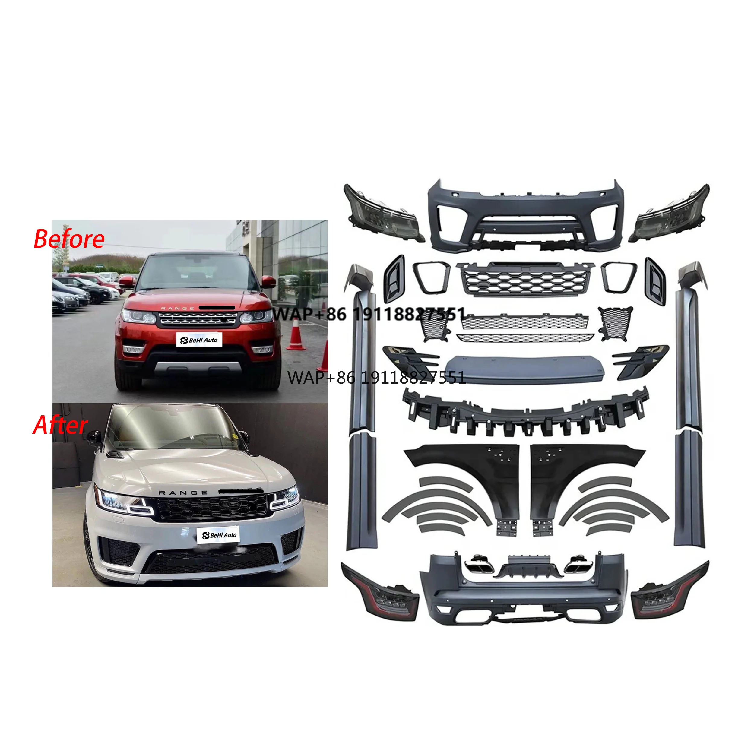 

Suitable for Sport 2014-2017 Bodykit Upgrade to 2018 SVR Body Kit L494 Car Body Parts Modification Accessories