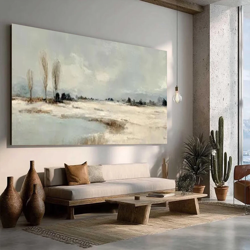 Handmade Abstract Oil Painting on Canvas - Modern Large Wall Art Mural for Living Room Decor Super Size Home Decorative Picture