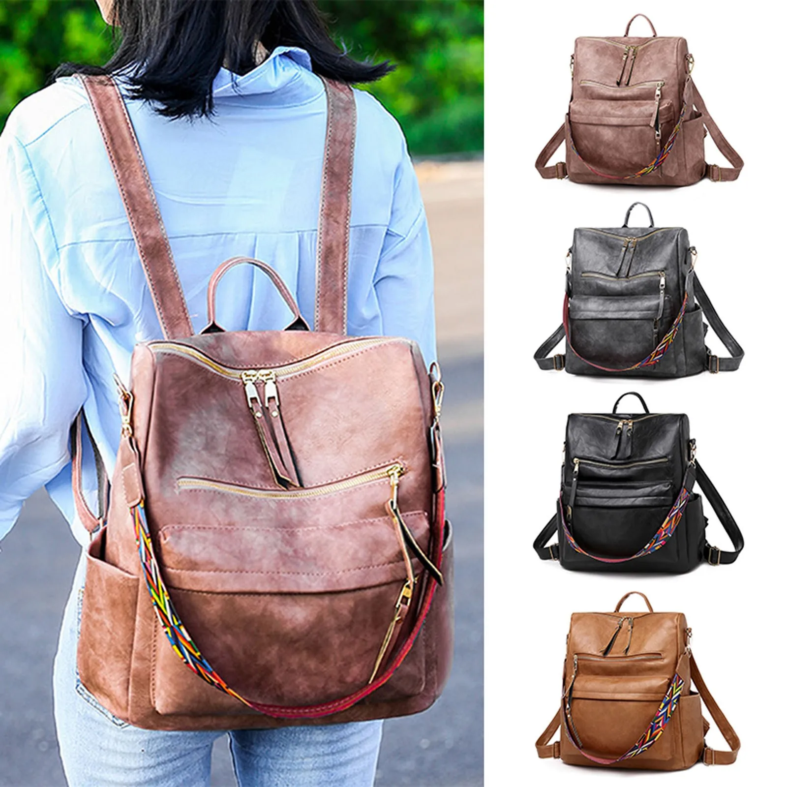 Bags for women Women Backpack Fashion Leather Backpack Purse For Women Large Designer Travel Ladies Fashion feminina backpack