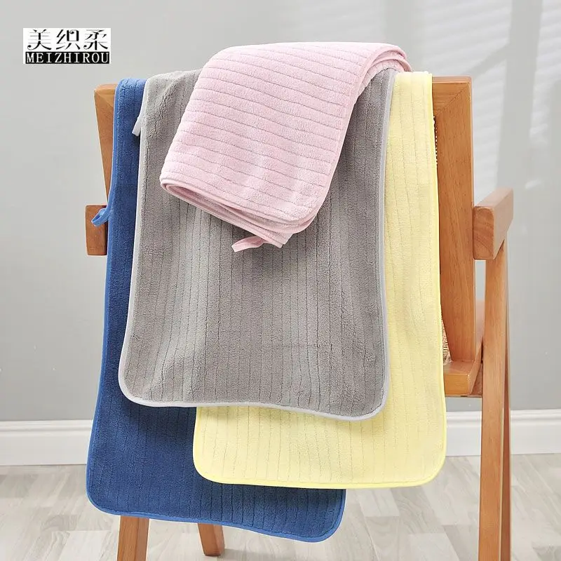 4 Pack Soft Absorbent Quick Dry Microfiber Towels, Striped Textured Multi Color Bath Face With Hanging Loop For Bathroom Gym