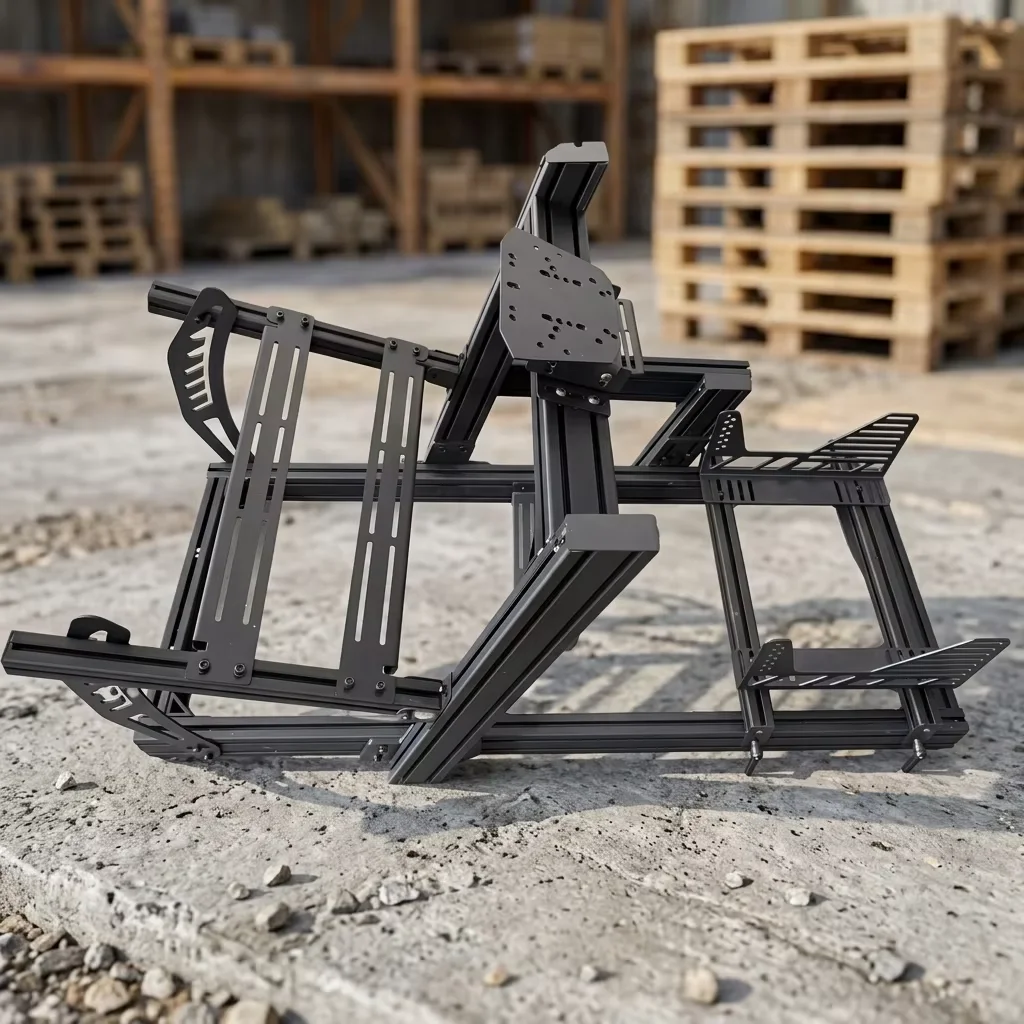 Custom Tilt Racing Sim Rig Comfortable Angled Simulation 4080 40120 40160 Aluminum Game Chassis Profile Frame