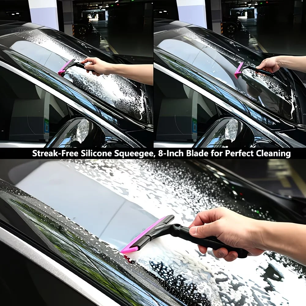 2 Stück 8 Zoll Flexibler Abzieher Fenstertönungswerkzeuge Auto-Wasserabzieher für Windschutzscheiben-Tönung, Vinyl-Folien-Applikator – Detail 5