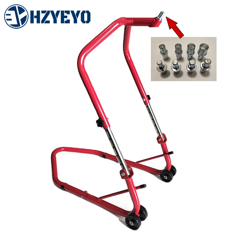 

HZYEYO Can Adjusted Universal Motorcycle Stands Headlift Strong Triple Riple Tree Front Head Wheel Lift Frame Support Bracket