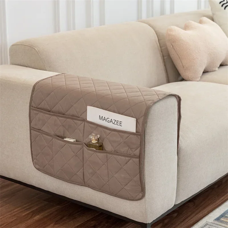 1PC Sofa Armrest Covers Removable Furniture Arm Couch Protector with Storage Bag Armchair Slipcovers Towel for Living Room