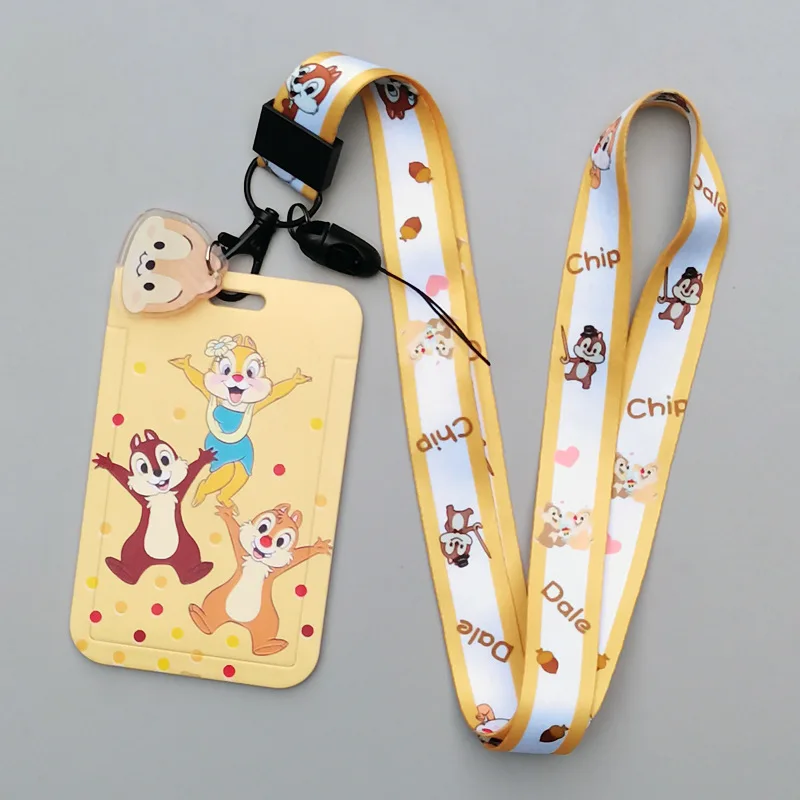 Cute Squirrel Brother Credential Holder Cartoon Lanyards for Key Neck Strap Phone Charm Strap Keychain Keyring Accessories Gifts