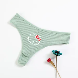 Sanrio Hello Kitty Kuromi Taille Tanga Low für Frauen, elastische Baumwolle im Inneren, bequeme Dessous, Sommer, kühles Höschen 6 Hauptverkaufshöfen FLOSS Anime - №5