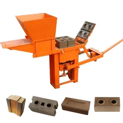 Qts2-40 Small Manual Hydraulic Press Interlock Interlocking Compressed Earth Clay Soil And Cement Brick Making Machine