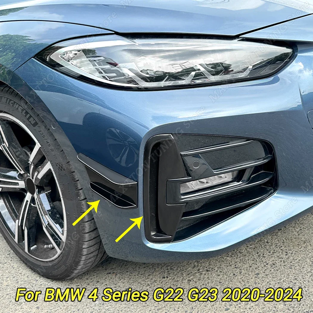 

For BMW 4 Series G22 G23 425i 430i M440i 2020+ M Sport Front Bumper Side Air Vent Fog Lamp Cover Trim Sticker MP Style Body Kit