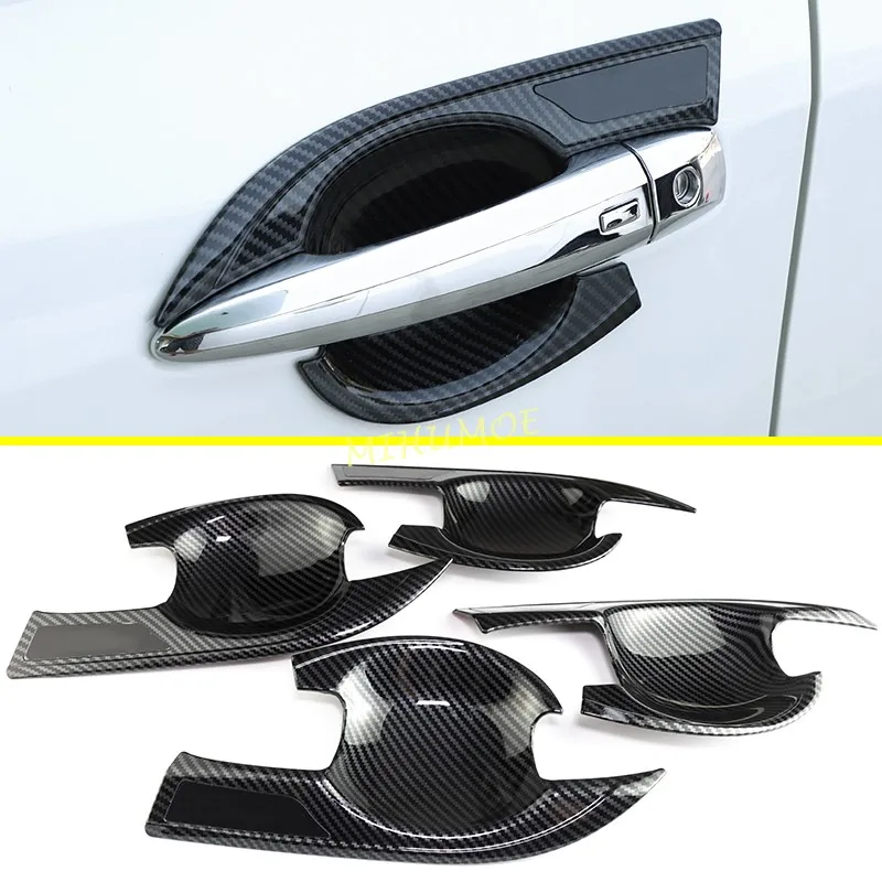 Carbon Fiber Car Exterior Door Handle Surrounds Protector Trim For Nissan Altima 2019 2020 2021 2022 2023 2024