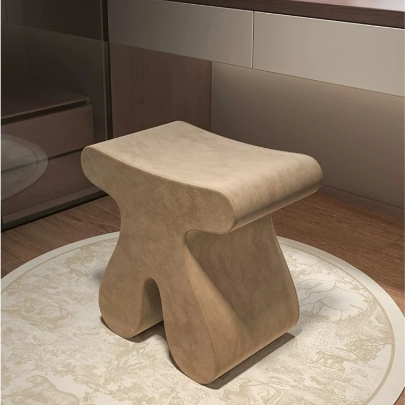 Bedroom Furniture high-end makeup chair female bedroom dressing table small stool modern minimalist cream style nail salon stool view 5