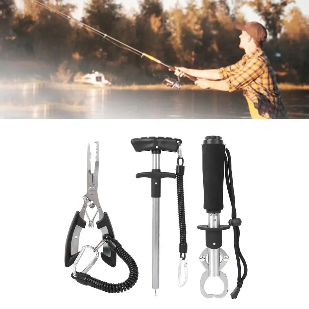 

Portable Stainless Steel Fishing Pliers Kit Quick Removal Easy Use Fishing Lure Plier Kit Fishing Gripper Set Saltwater Fishing