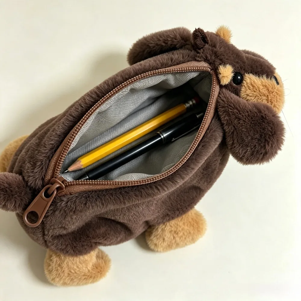 Aesthetic Trending Sausage Dog Plush Coin Purse Pencil Case, Portable Stuffed Doll Backpack Charm, Multi‑Purpose Toy Pouch for Gifting