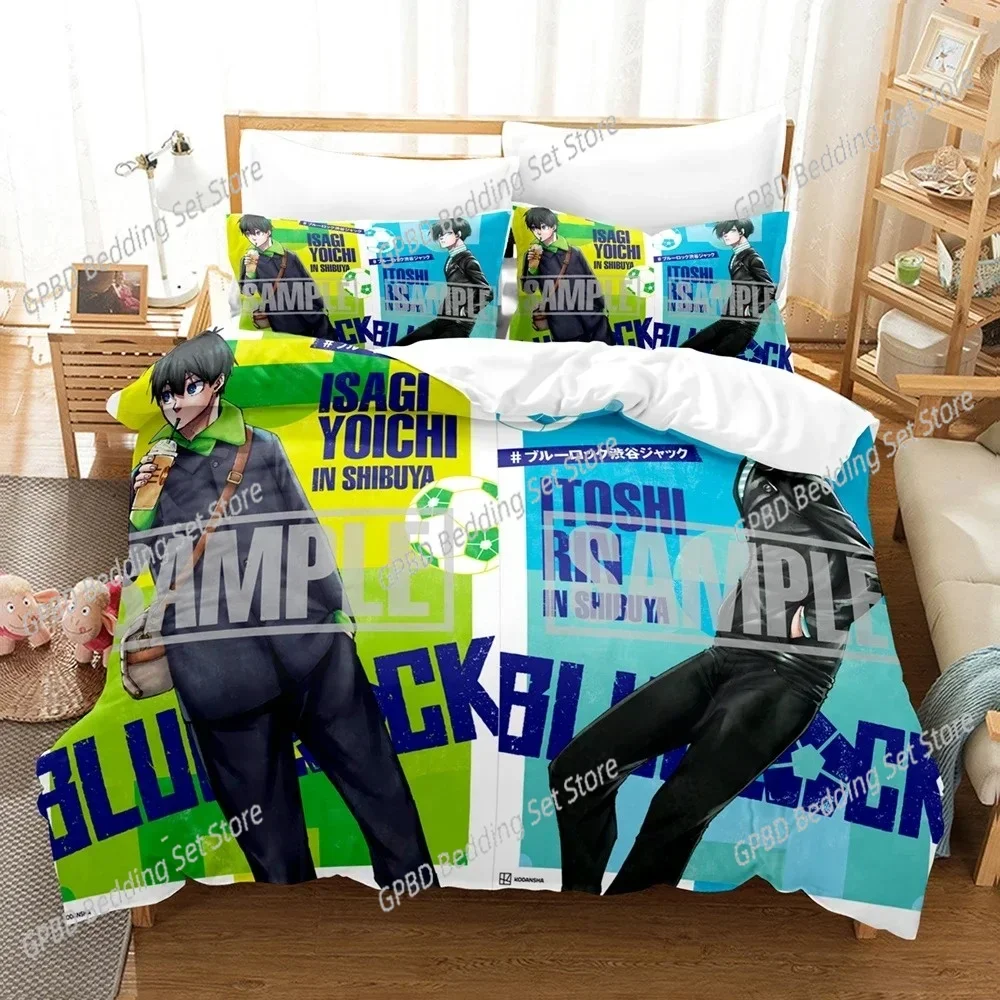 Anime Bluelock Football Junior Japanese 3D NEW Duvet Cover Pillowcase Bedding Set Adult Boy Girl Bedroom Decoration Double Large