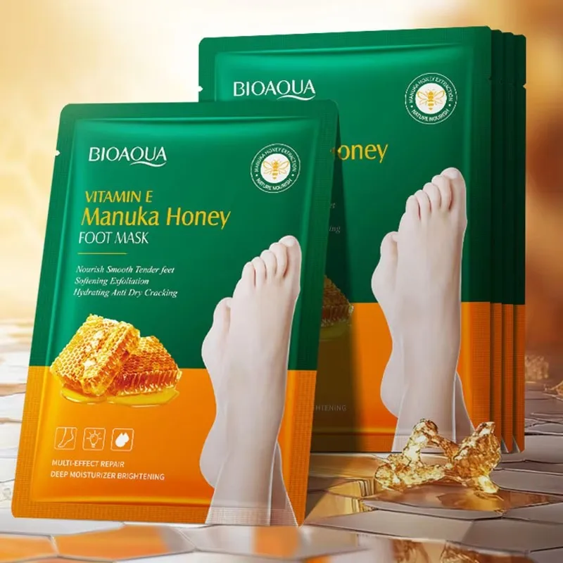 1/5/10pBIOAQUA Honey Exfoliating Foot Mask Foot SPA Pedicure Socks Remove Dead Skin Whitening Feet Peeling Anti Cracked FootCare