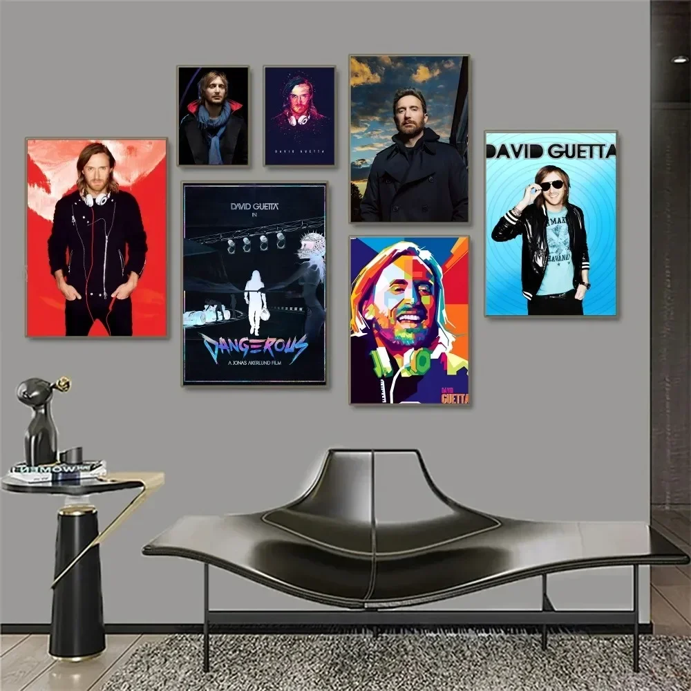 1pc D-DAVID GUETTA Popular DJs Poster Stickers Art Wall Murals Decor Game Room Decor Gifts Kawaii HD Painting Cat Cars