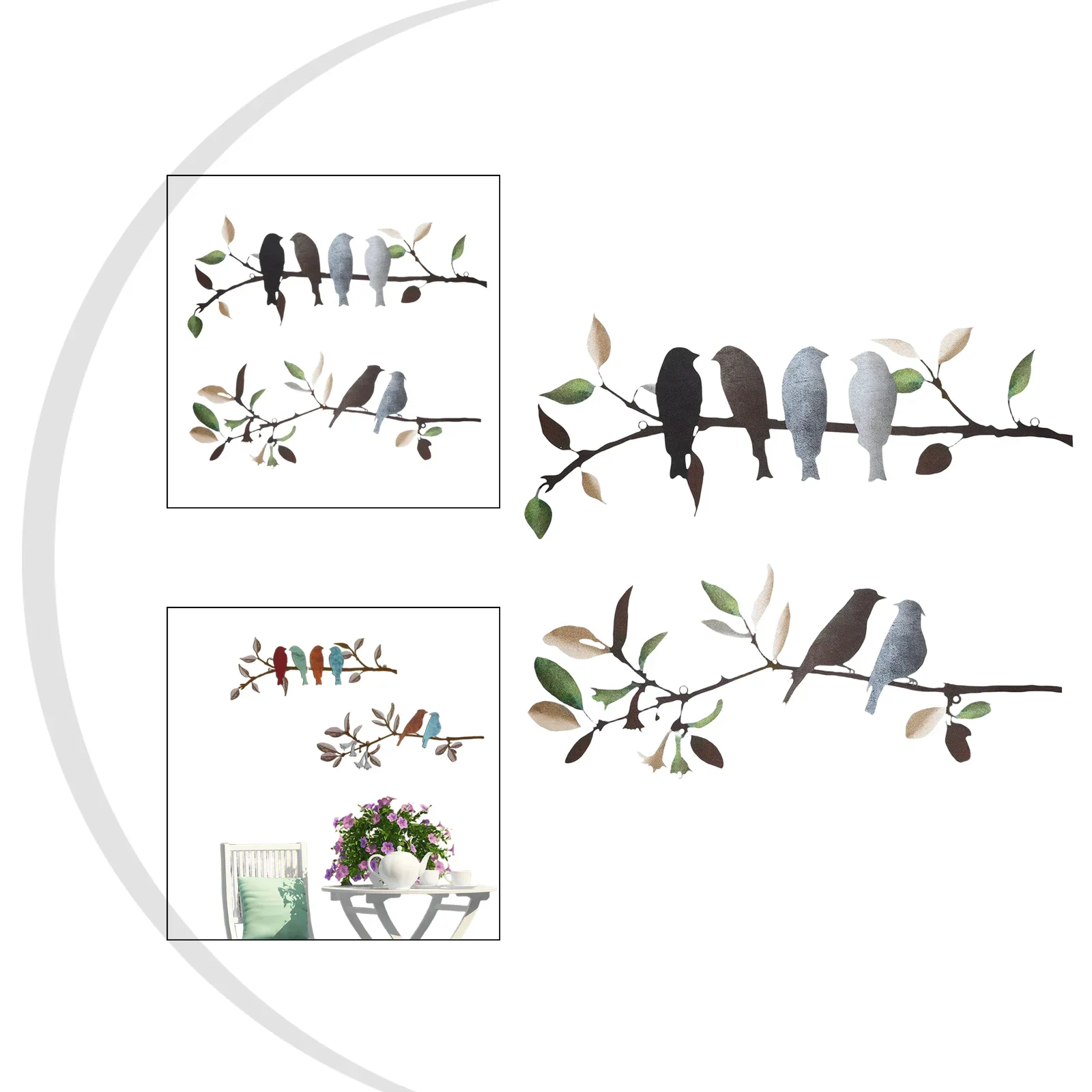 Wrought Iron Sculpture Bird Wall Art Entryway Accent Hanging Installation Weather Resistant Easy To Install Vivid Bird Design