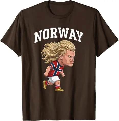 Lustiges Norwegen Ro Norwegian T-Shirt für Männer, Frauen, Jungen, Y2k, niedliches Cartoon Haaland 9 Grafik-Fußball-T-Shirt, modische Fußballbekleidung, Geschenk – Detail 9