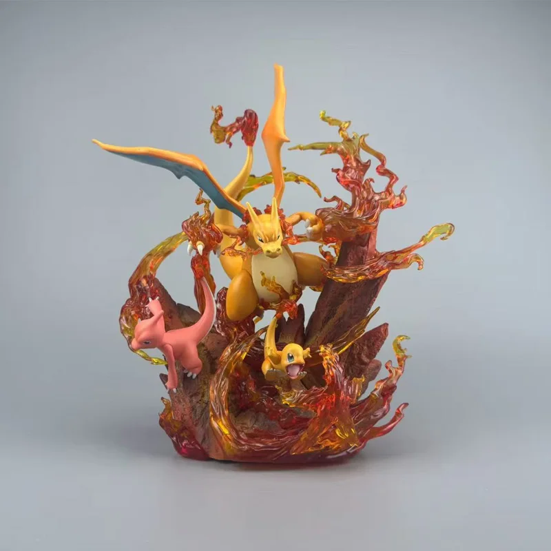 

30cm Anime Pokemon Large Charizard Figures GK Statue Fire Blast Effect Collectible Resin Model Desktop Decoration Surprise Gifts