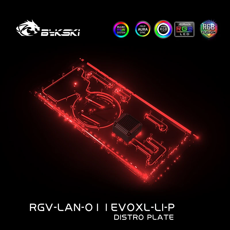 Imagem -04 - Bykski-front Edition Distro Placa para Lianli O11evo xl Chassis Reservatório Argb Water Cooling Loop Tank Rgv-lan-o11evoxl-li-p