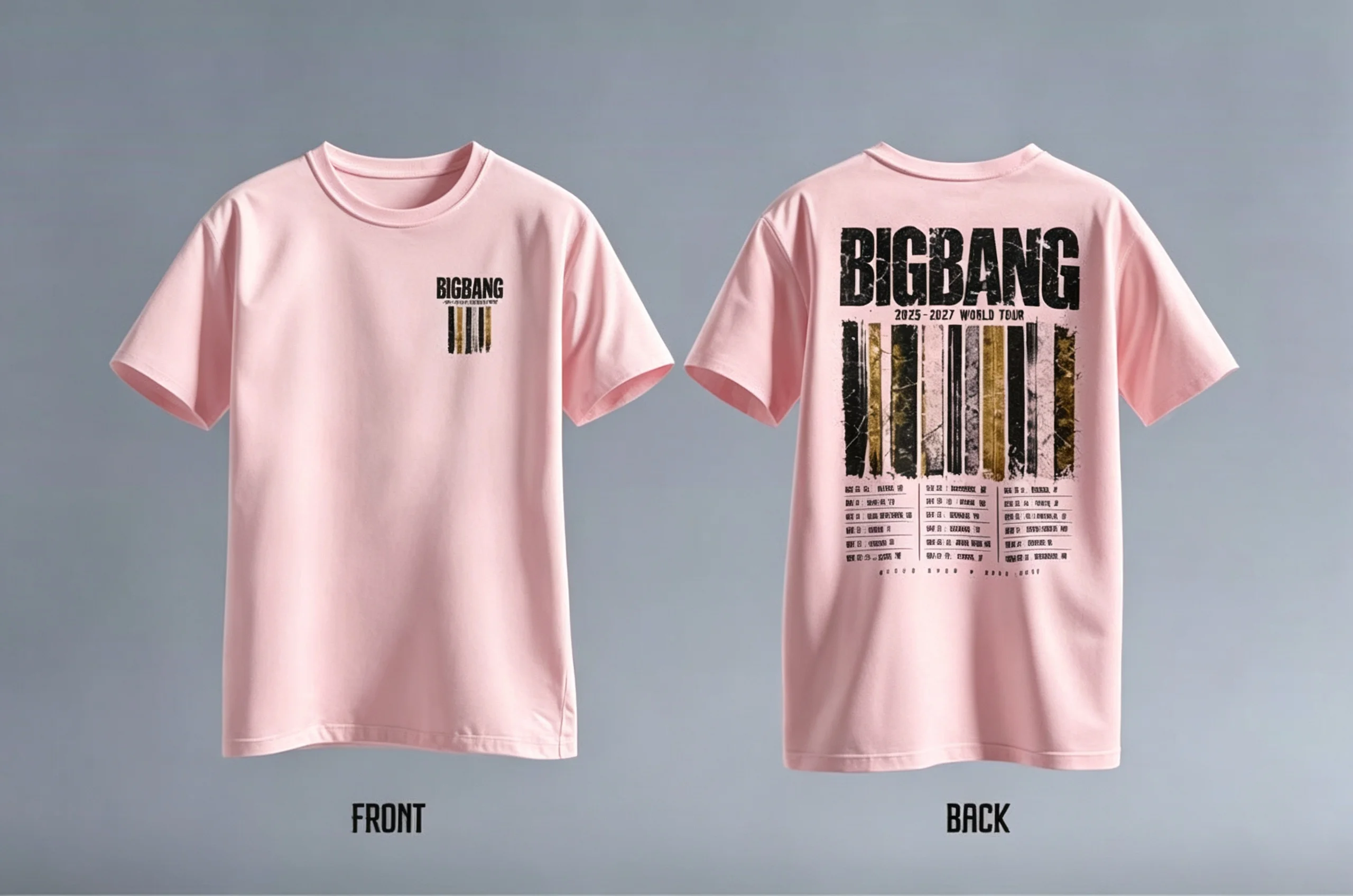 Bigbang 20. Jubiläums-Merch-T-Shirt 2025-2027 Welttournee Vorder- und Rückseitengrafikdruck Kpop Unisex Kurzarm-T-Shirt für Fans – Detail 10