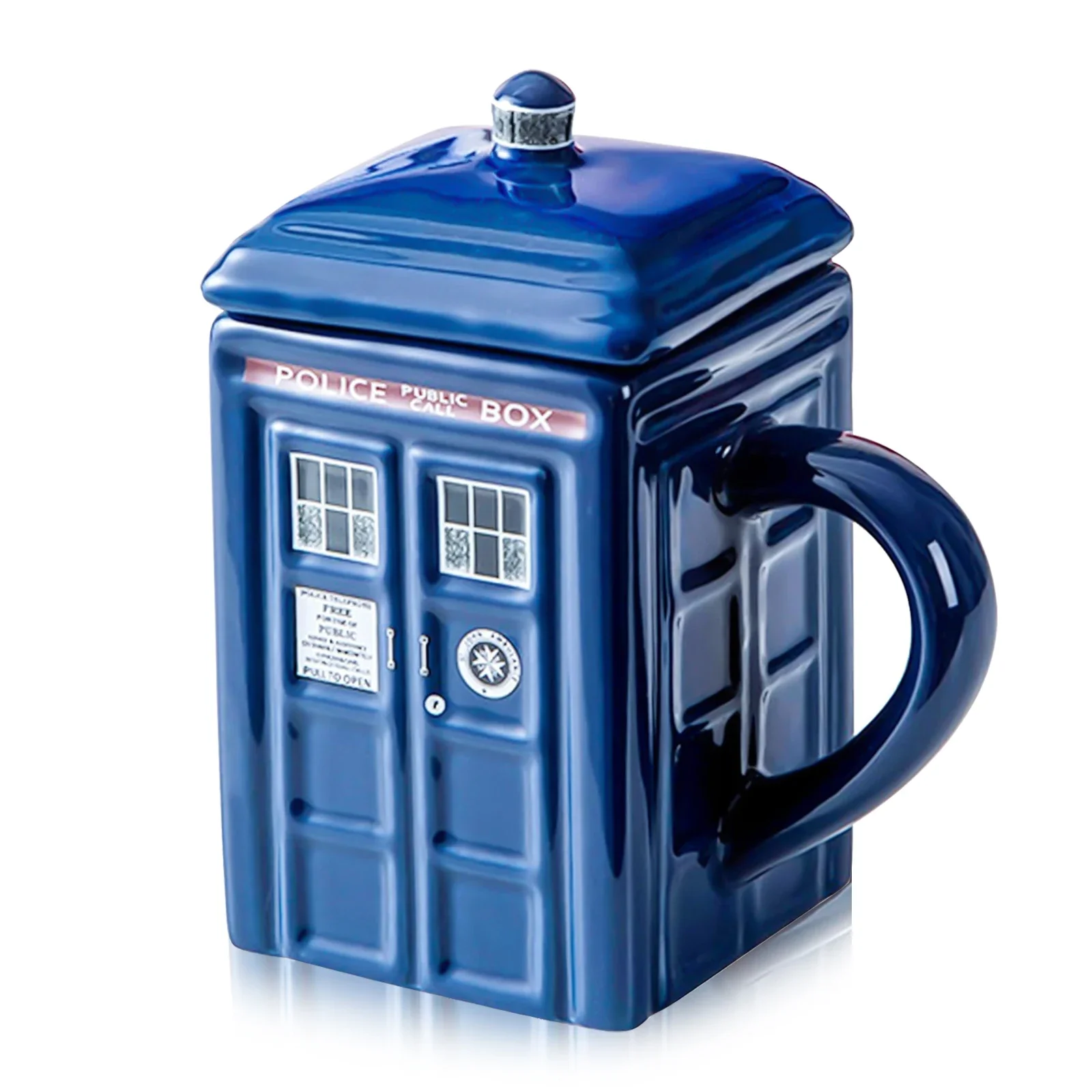 Doctor Who Tardis Mug | Ceramic Coffee Mug With Lid | Coffee Cups With Lids Holds 21-Ounces Of Your Favorite Coffee, Tea Cia Mug