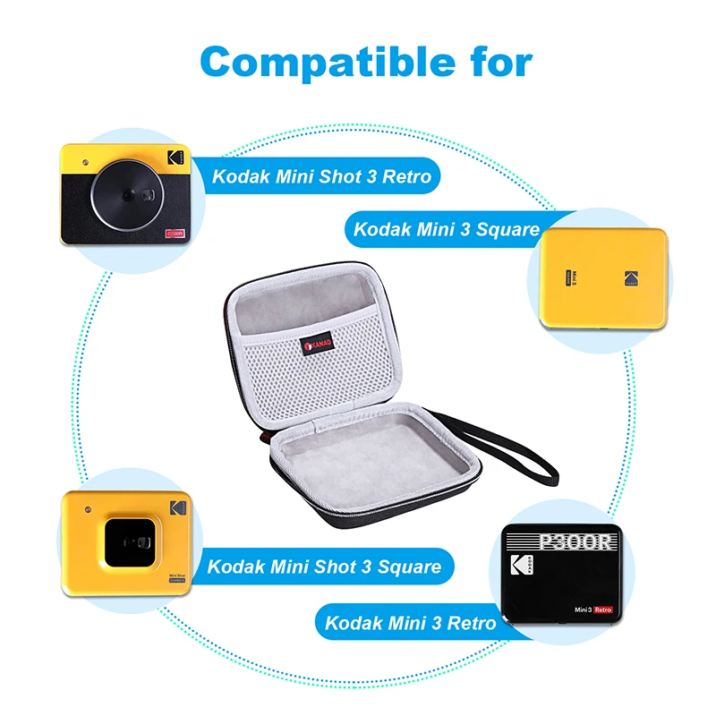 XANAD EVA Hard Case for Kodak Mini 3 Retro Portable Photo Printer Protective Box Storage Bag(Case Only)