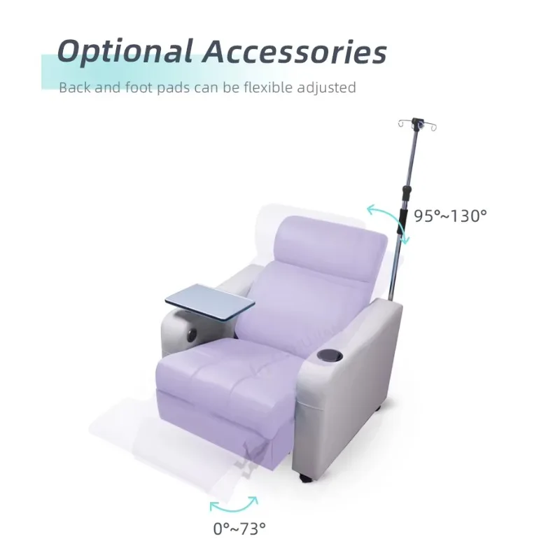 Customized Hospital Seating Solution with IV Pole Hospital Patient Transfusion Infusion Medical Recliner Sofa Chair