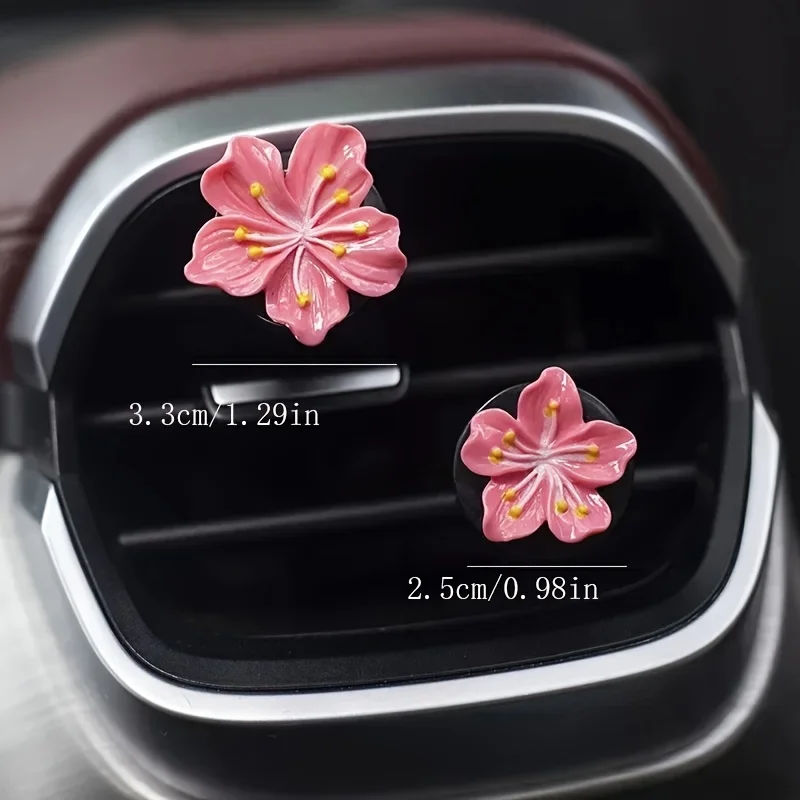 2pcs Car Perfume Clip Flower Air Outlet  Decorations Car Air Conditioner Air Vent Personalized Interior Decoration Accessories