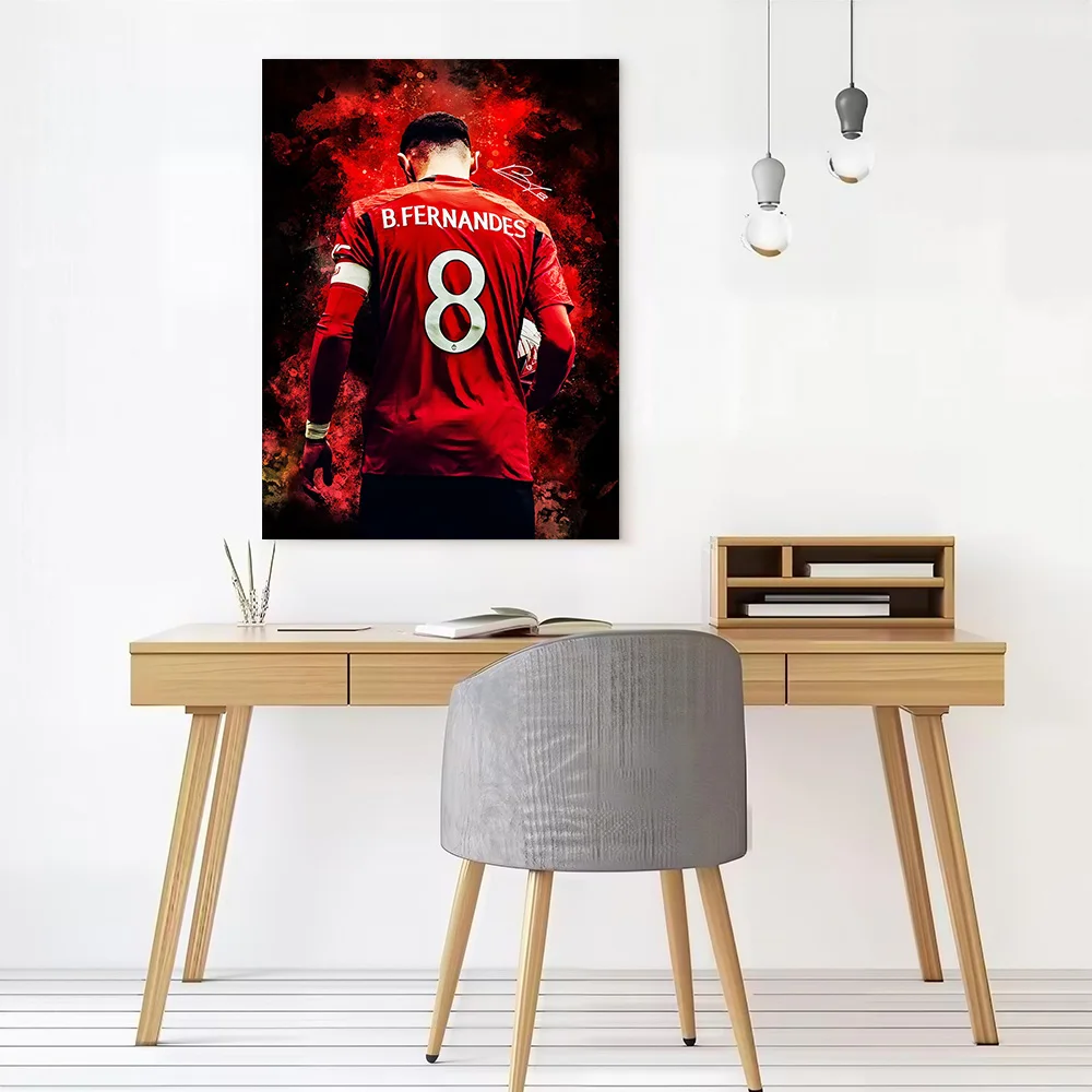 Bruno Fernandes Soccer Printed Canvas Poster Custom Pictures Wall Art Canvas Painting for Specialty and Themed Home Decor Arts