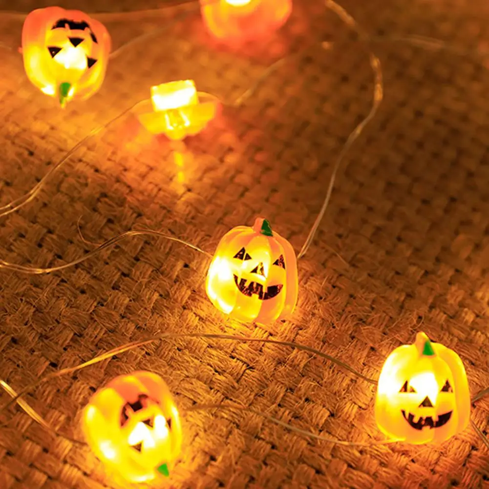 Decoración de Halloween calabaza de arce Artificial luz LED guirnalda de hadas luces para el hogar Halloween DIY linterna evento decoración fiesta S O6P7