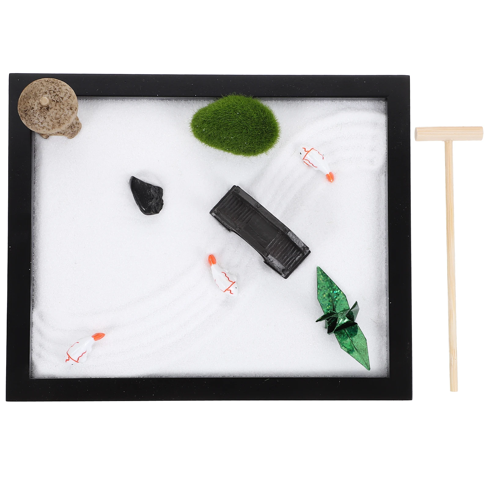 

Mini Zen Garden Kit S Table naments Desktop Meditation Miniature L scape Decor Indoor Fidget Toy