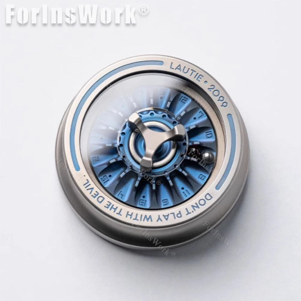 LAUTIE 카니발 스피너 티타늄 합금 블루 사파이어 크리스탈 커버 Fidget Spinner 2099 시리즈 Fidgets Toys