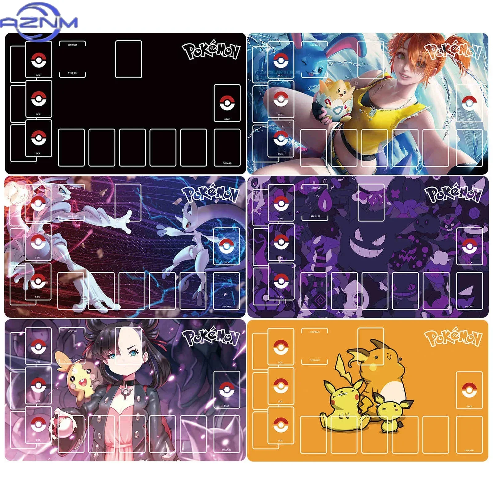 Ptcg Gengar Card Battle Table Mat Trainer Marnie Single Board Game Card Battle Mat, Non-slip Waterproof Anime Desk Pad Gift Toys
