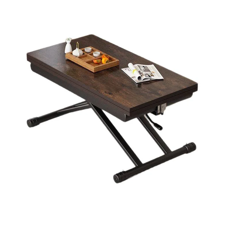 

Small apartment multi-functional rock slab, mobile lifting and folding tea table integrated, dining table