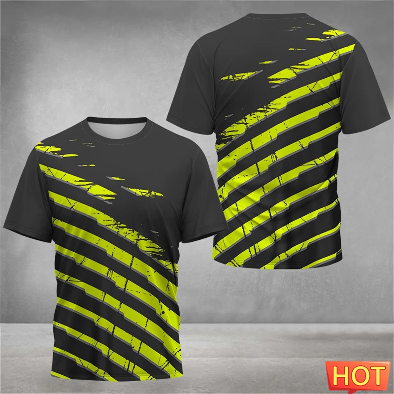 Simple Geometric Graphic Sports T Shirts For Men Summer Fash