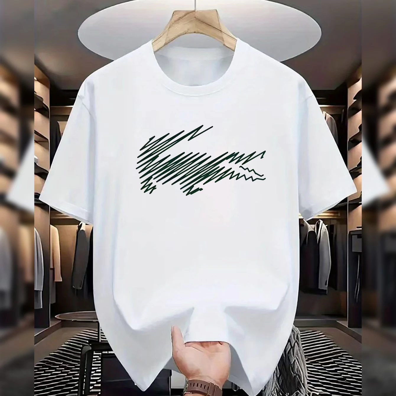 Summer Men Loose Fit Graphic Print T Shirt Casual Soft Comfortable Round Neck Short Sleeve Sports All Match Daily Wear Tee Top