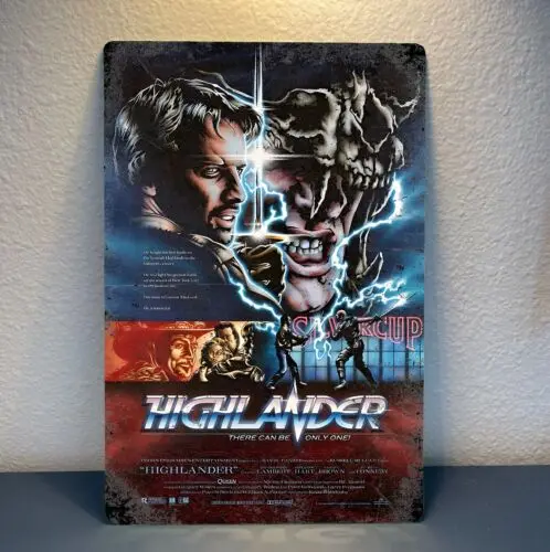 Highlander Movie Metal Poster - Collectable Tin Sign - 20x30cm 1pc 1pc