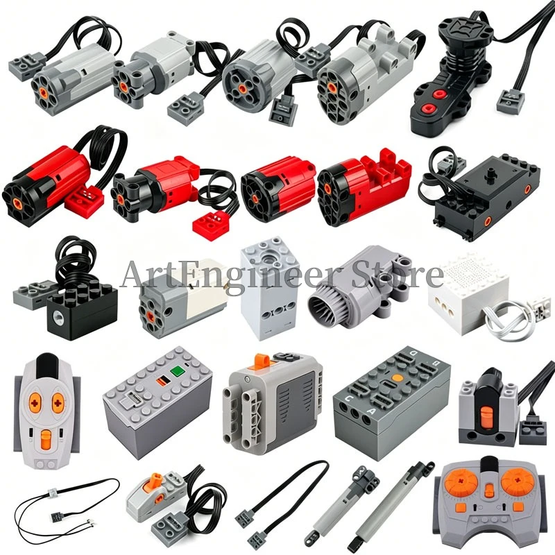 Juego de Funciones de Potencia para Motor Servo Mejorado M/L/XL, Bloques de Construcción Técnicos de Alto Torque, Piezas Compatibles con las Principales Marcas de Juguetes
