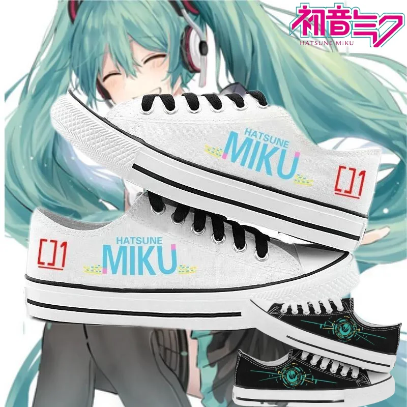 

Girl cute Hatsune Miku cartoon anime pattern student summer athleisure non-slip wearable breathable soft-soled canvas shoes