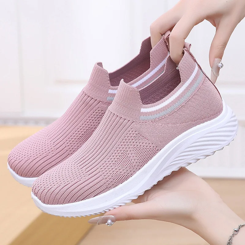 

All Match Breathable Comfortable Mesh Shoes Flat Platform Sneakers Spring Summer 2026 Slip on Loafers Casual Shoes Walking Mom