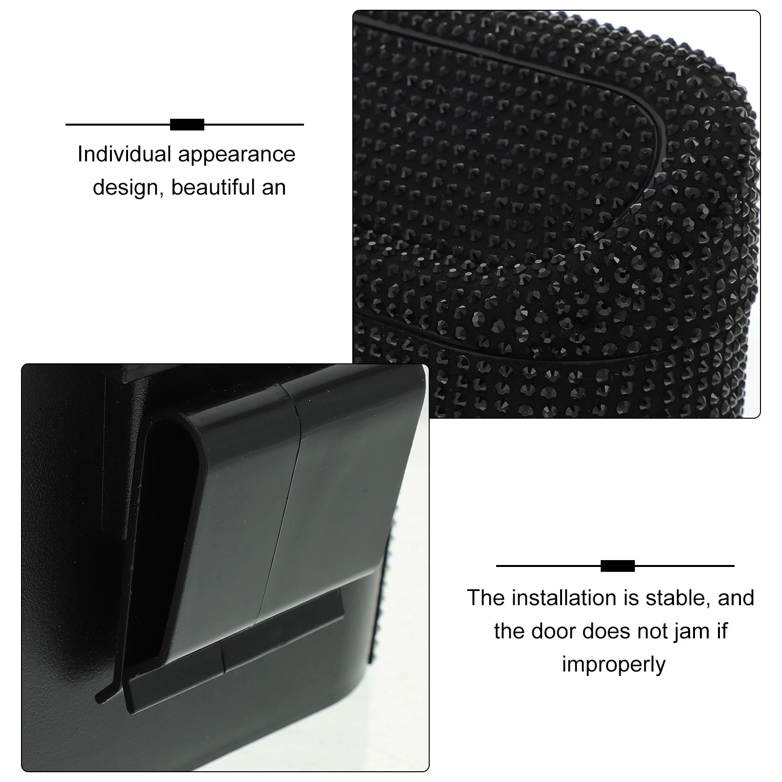 

Portable Trash Can Bling Garbage Container Vehicle Bin Mini Dustbin Plastic Rhinestone Decor Durable Compact Car Office Kitchen