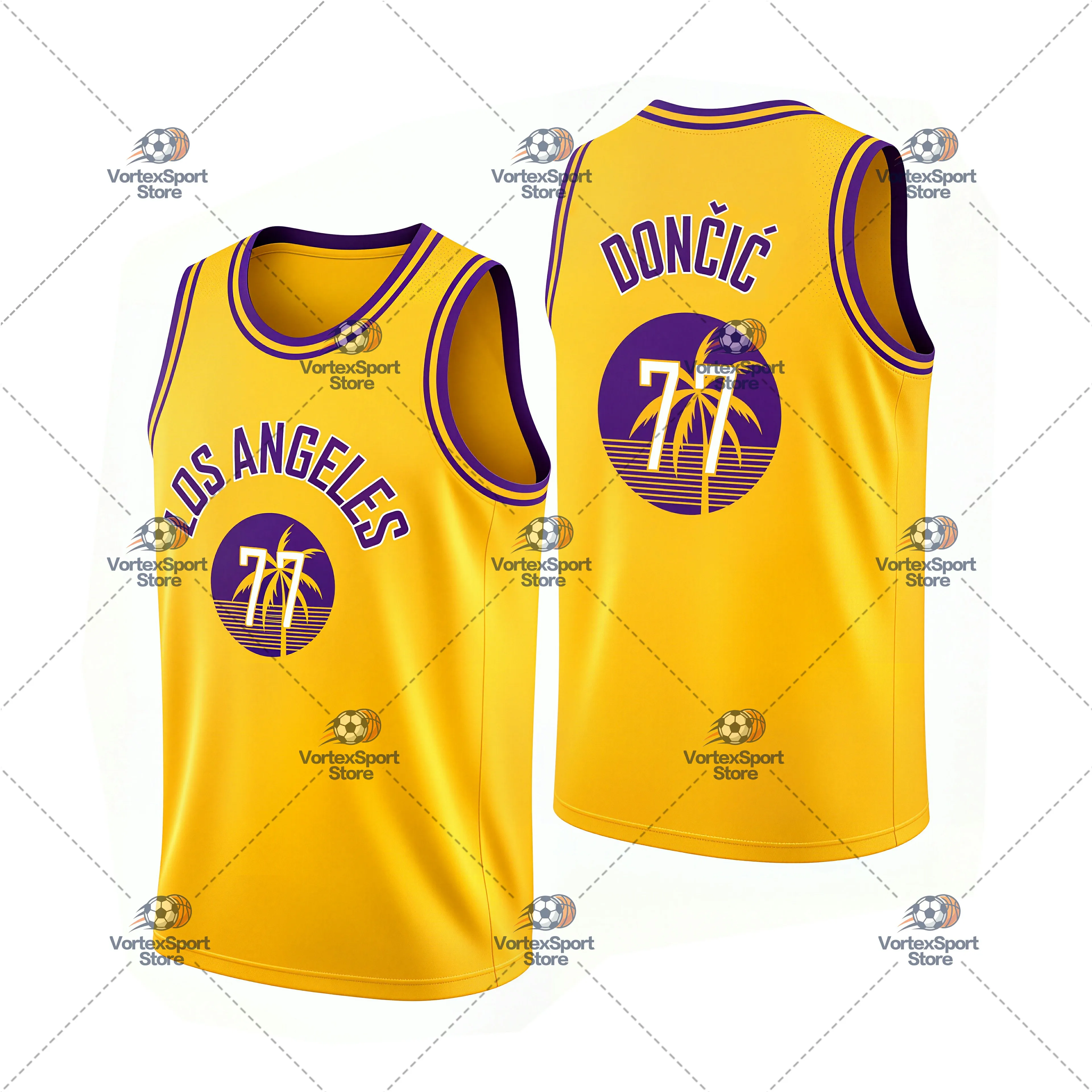Kinder Doncic NO.77 Basketball Schnelltrocknende Weste Herren Eltern-Kind Ärmelloses O-Ausschnitt Athleten Personalisiertes Trikot – Detail 4