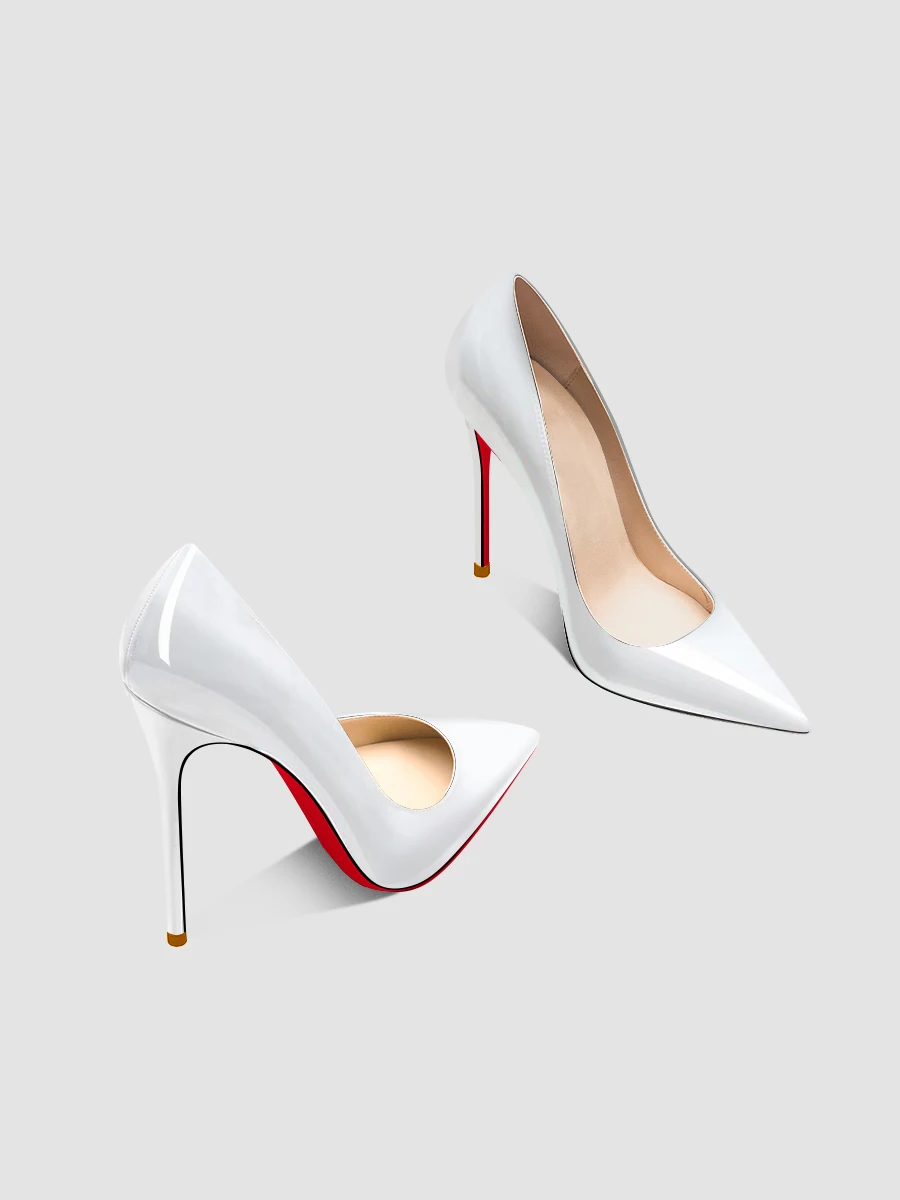 

2025 new black high heels for women, slim heels with pointed and sexy temperament, professional white plus size single shoes