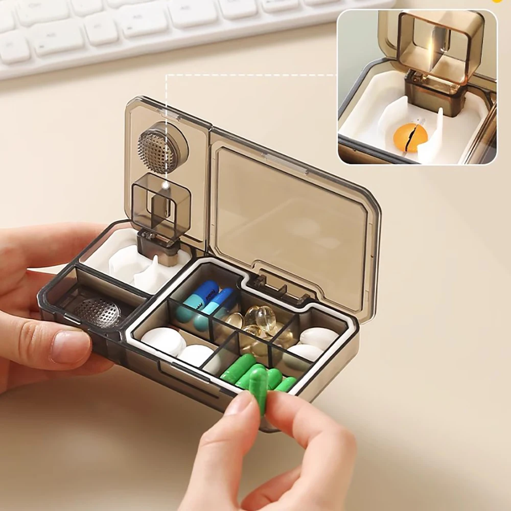 3-in-1 multifunctional Pill Cutting Machine, Cutting medicine box ，Crusher, Pill Organizer Travel ，grinding , pill stor