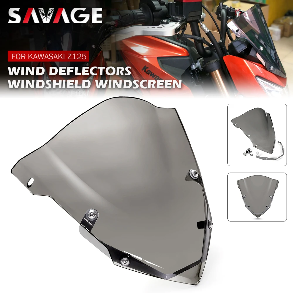 

Windshield Windscreen For KAWASAKI Z 125 Z125 2015-2018 Motorcycle Accessories Wind Deflectors Screen Pare-brise Parabrisas